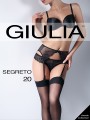 Klasyczne pończochy do paska z gładkim wykończeniem Segreto 20 marki Giulia, czarne, rozm. XS/S