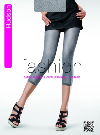 Modne legginsy capri imituj&#261;ce obcis&#322;e jeansy Glossy Filet marki Hudson