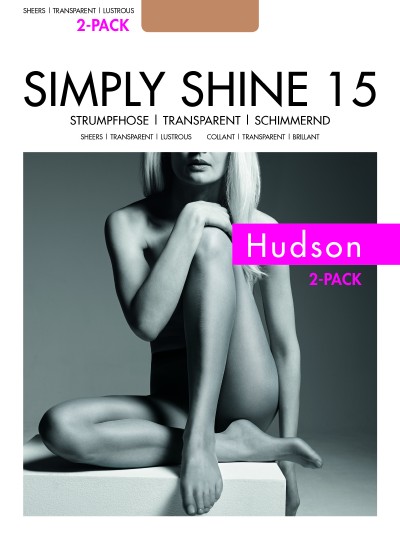 Po&#322;yskuj&#261;ce rajstopy Simply Shine 15 firmy Hudson - 2-pack, teint, rozm. XXL