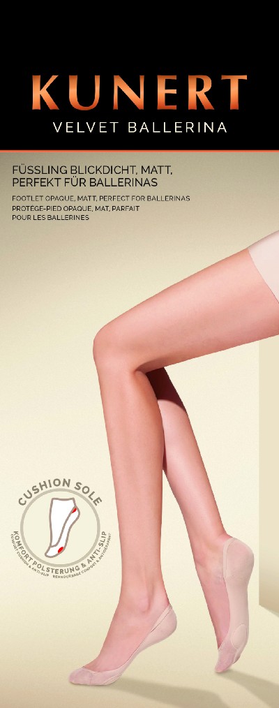 Klasyczne stopki bez elastanu z mi&#281;kk&#261; poduszeczk&#261; Velvet Ballerina marki Kunert