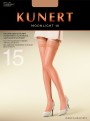 Pończochy samonośne z piękną koronką Moonlight 15 firmy Kunert, czarne
