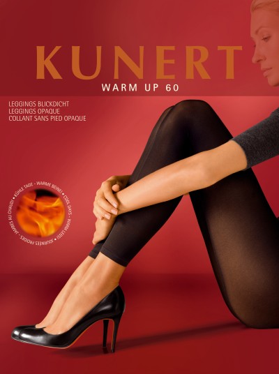 Ciep&#322;e legginsy bez wzoru Warm Up 60 firmy KUNERT, czarne, rozm. XXL