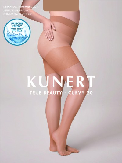 Rajstopy dla kobiet o pe&#322;nych kszta&#322;tach Curvy 20 True Beauty marki Kunert, puder, rozm. 4XL