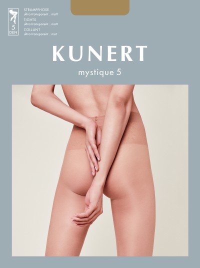 Matowe, ultratransparentne rajstopy na lato Mystique 5 marki Kunert, puder, rozm. M